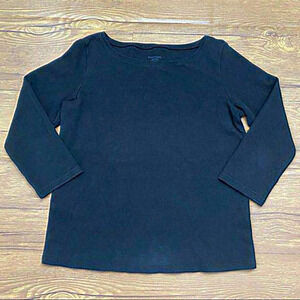 Eileen Fisher 100% Organic Cotton‎ Black Tshirt Women Size XS